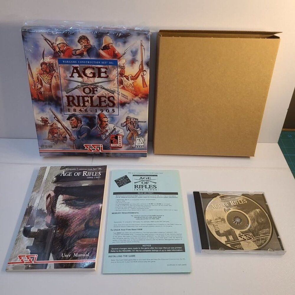 Age of Rifles 1846-1905 Wargame Construction Set III  DOS CD ROM PC 1996 Big Box